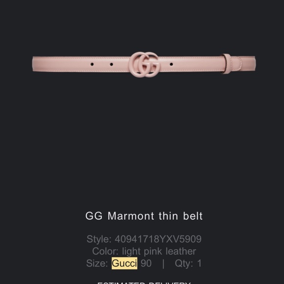 Gucci marmont belt in light pink size large - Picture 4 of 5